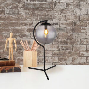 Stolna lampa sa staklenom kuglom GB 1xE27- crna