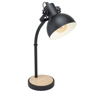 Stolna lampa metal/drvo Eglo 1xE27- crna