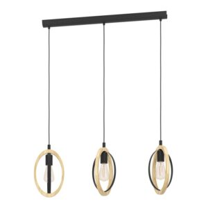 Luster metal/drvo Eglo 3xE27- crna